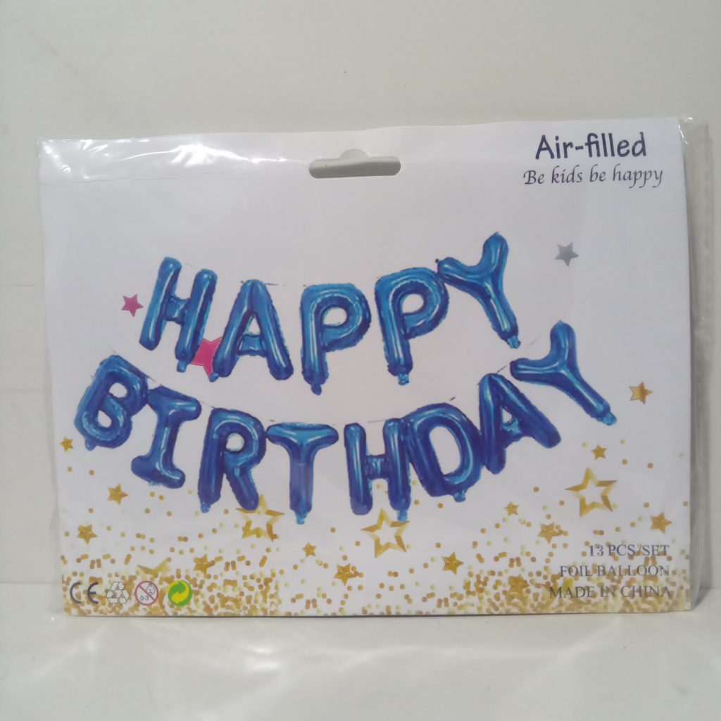 Happy Birthday Air Filled Blue